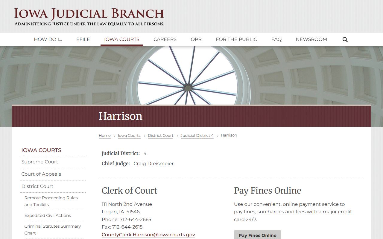 Harrison County court records after jail arrest contact page